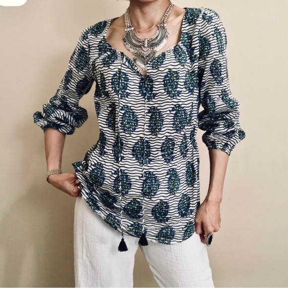 100% genuine Tory Burch elastic waist blouse - Picture 13 of 16